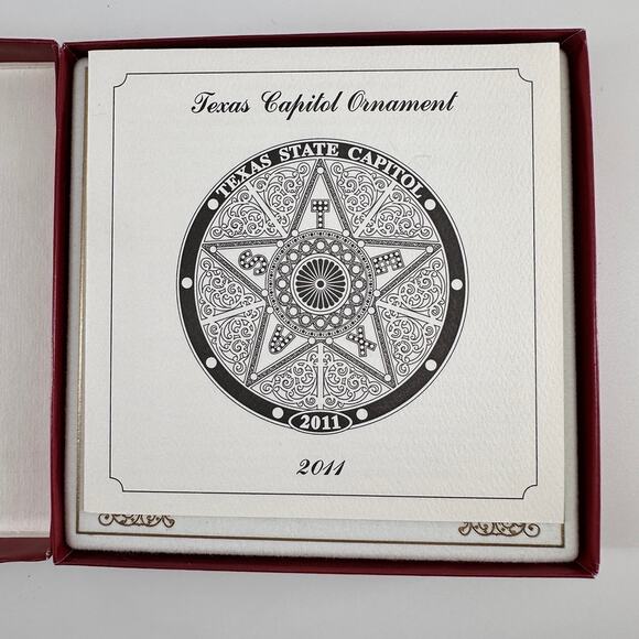 2011 Texas State Capitol Ornament Gold-Plated Official Gift Shop TX Star w/ Box - Picture 3 of 4